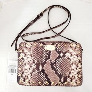 Michael Kors Snakeskin Studded Crossbody Handbag